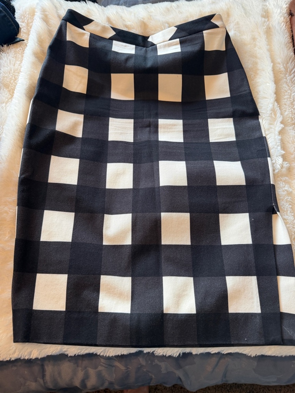 Banana Republic Structured Black & White Check Pencil Skirt